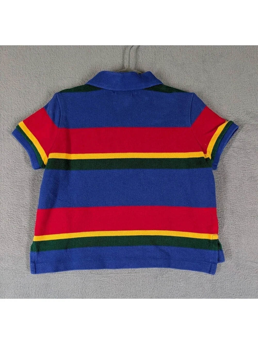 Polo Ralph Lauren Boys 3T Blue Stripe Polo Shirt Colorblock Preppy Classic Top
